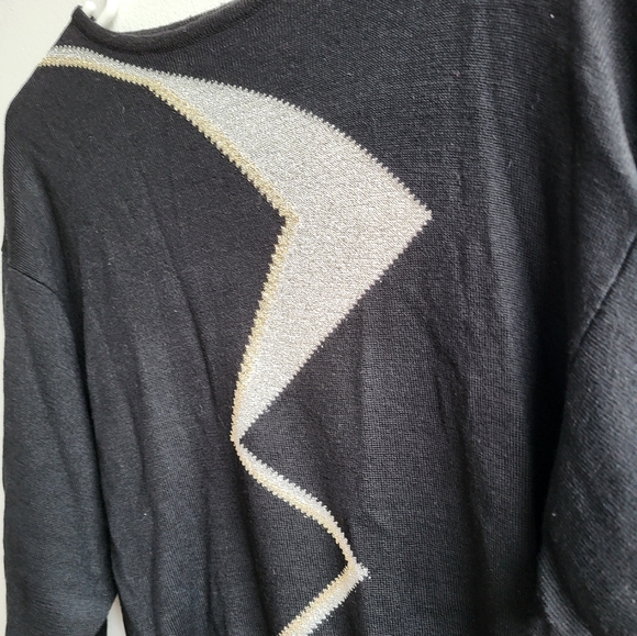 80's Vintage Knit with a zig zag shape in silver with a gold edge-St Michael- - Picture 4 of 8